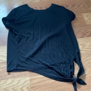 Black bottom tie crop top